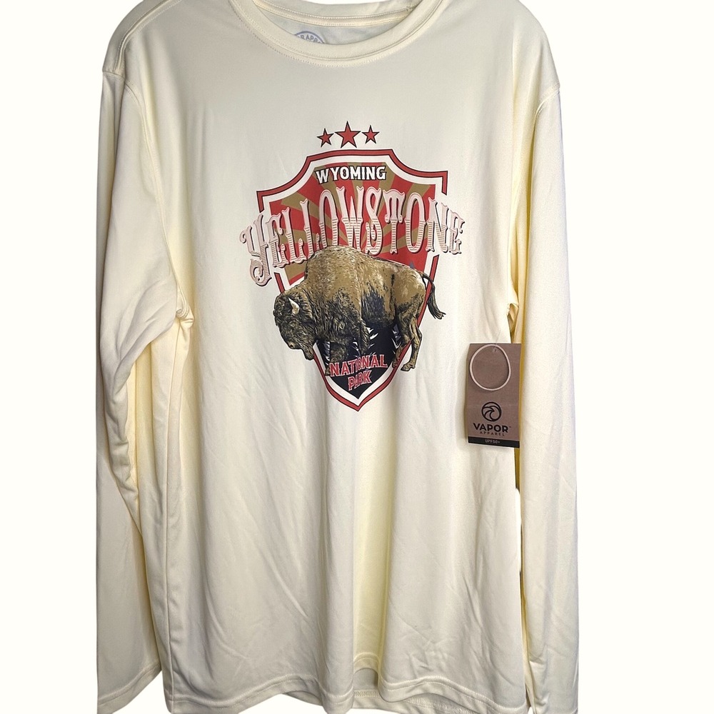 Vapor Apparel Yellowstone National Park Bison Long‎ Sleeve/LargeShirt UPF 50+
